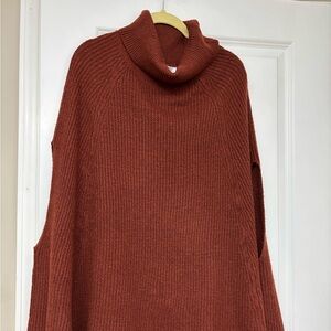 Rust Orange Turtleneck Shawl